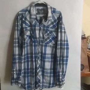 BKE Athletic Fit 3xl Long Sleeve Snap Buttons